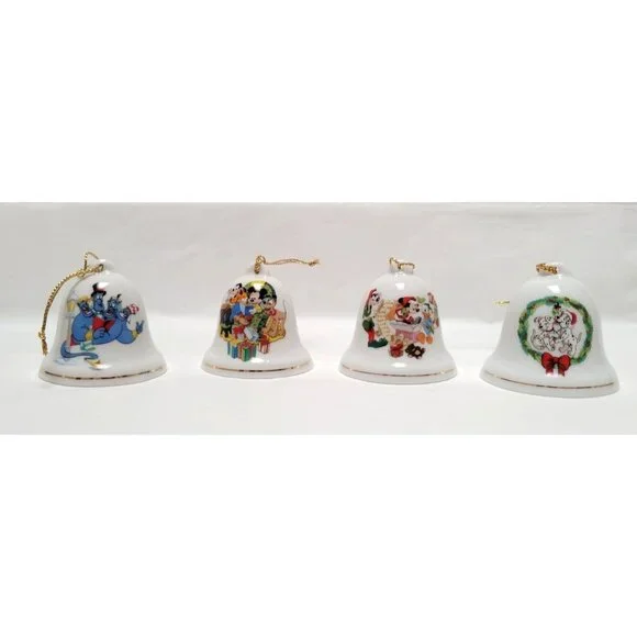 Lot of 14 Vintage Disney Grolier 2" Ceramic Bell Ornaments Mickey Minnie Donald - Picture 4 of 8